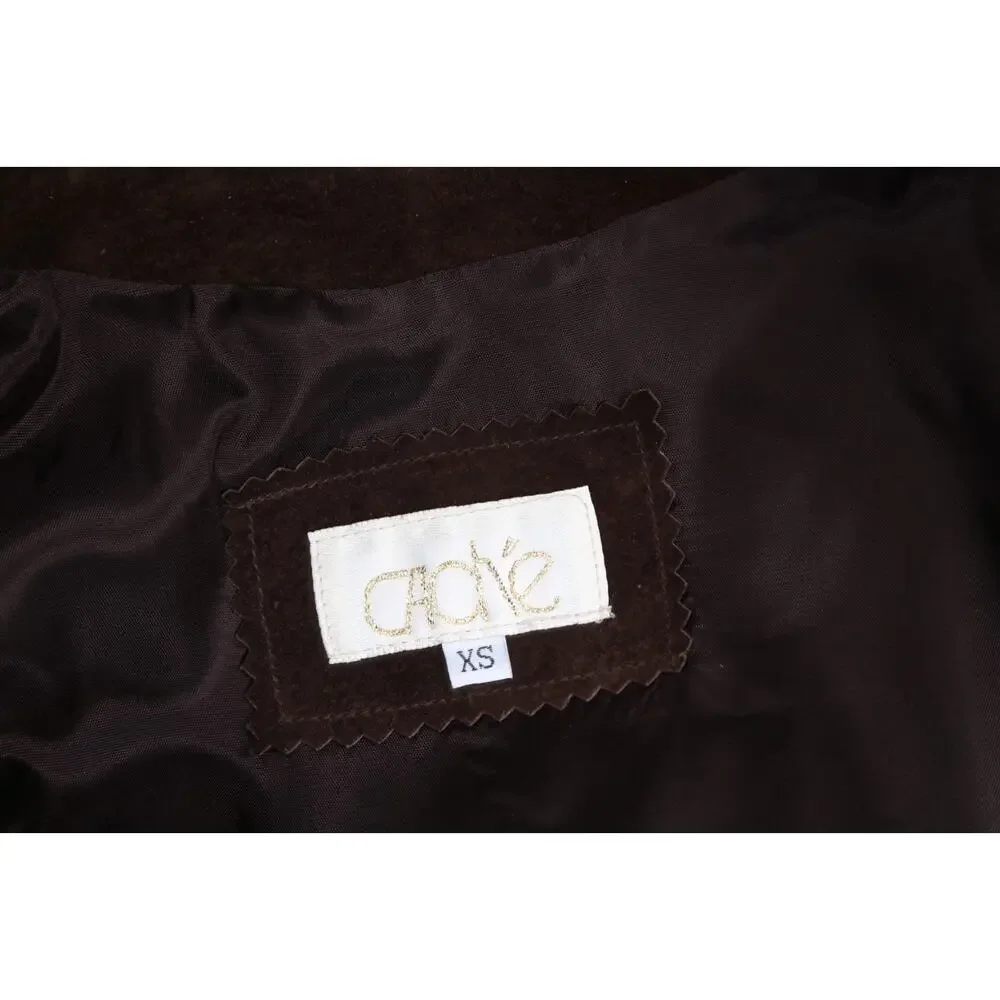 Vintage Brown Suede Fringe Western Jacket XS Boho Embroidered Statement Piece - Picture 2 of 16